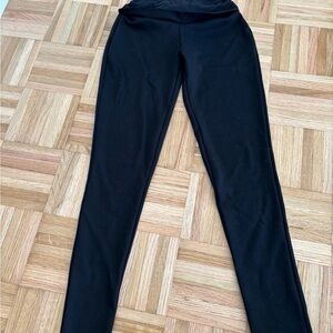 Seraphine Black Maternity Leggings with Purple Brand Detail